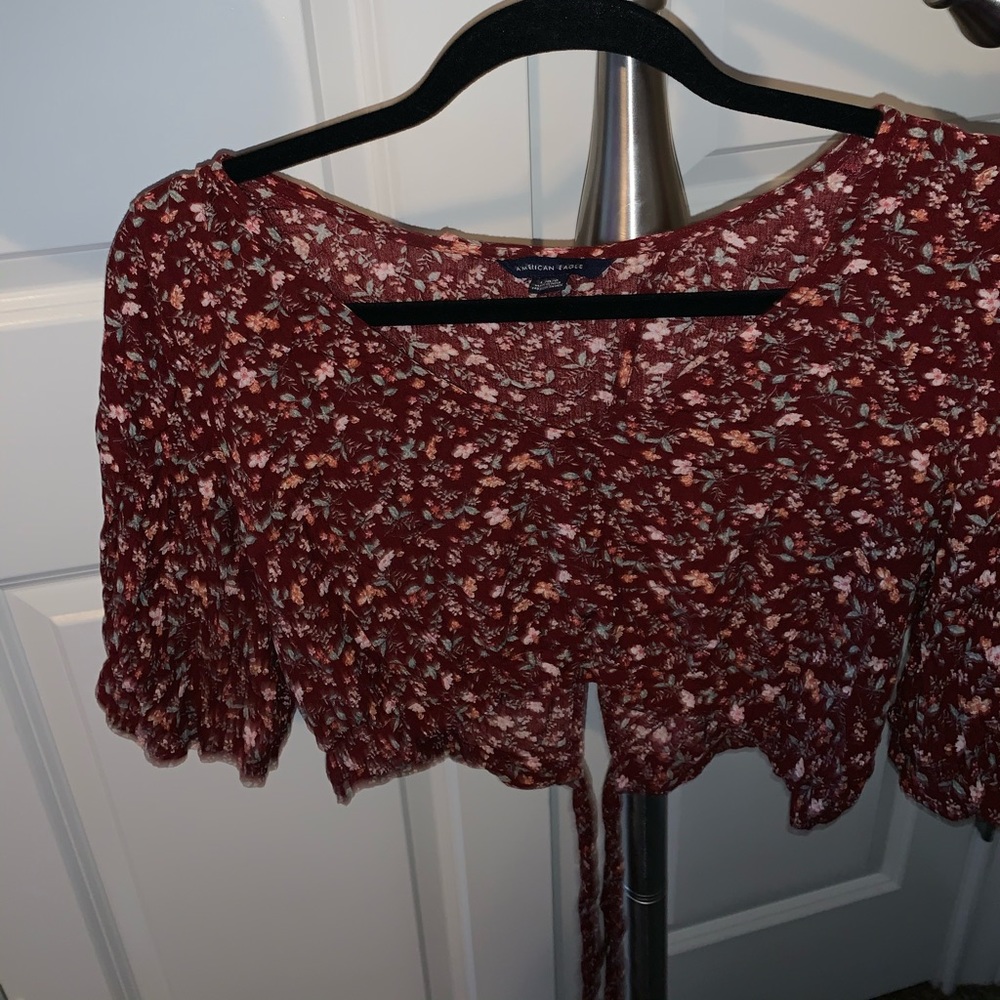 Crop top multi colored floral